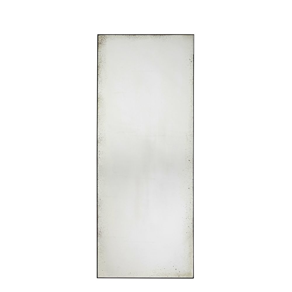Miroir effet vieilli en mÃ©tal noir 70x180