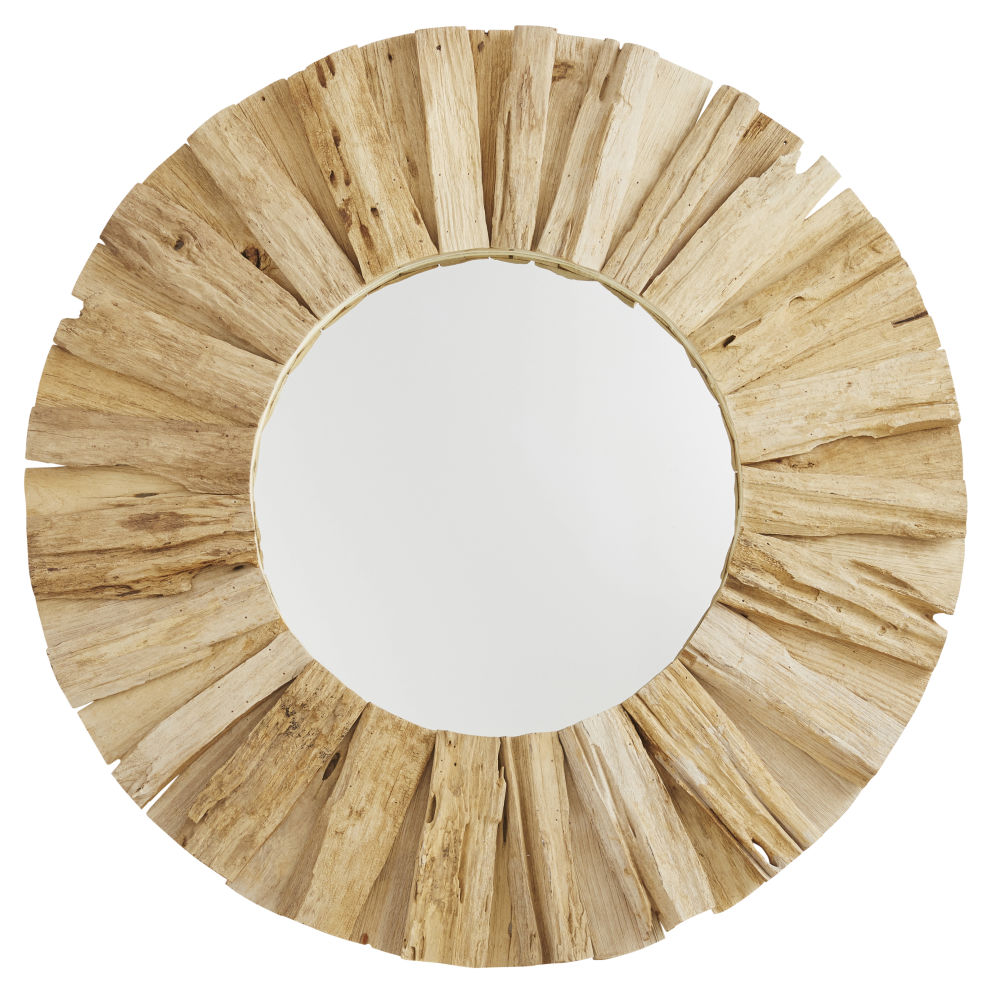 Miroir en bois d'acacia recyclé beige D96