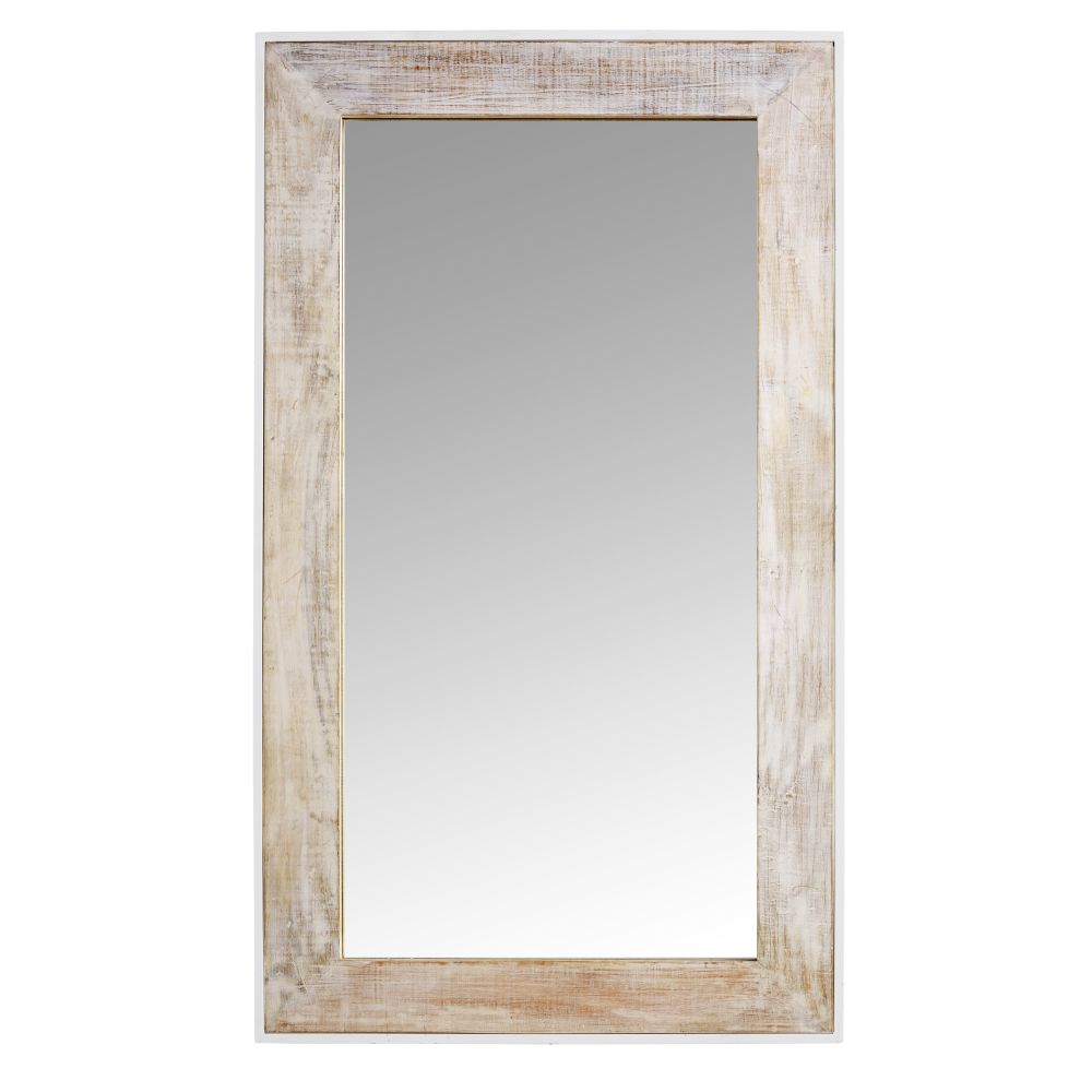 Miroir en bois de manguier blanc 70x120