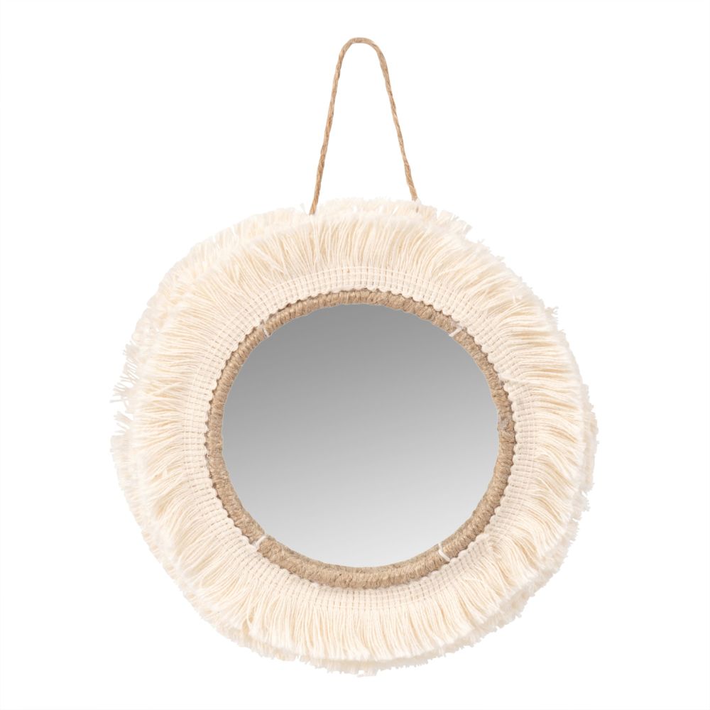 Miroir en coton écru D16 (photo) Miroir en coton écru D16