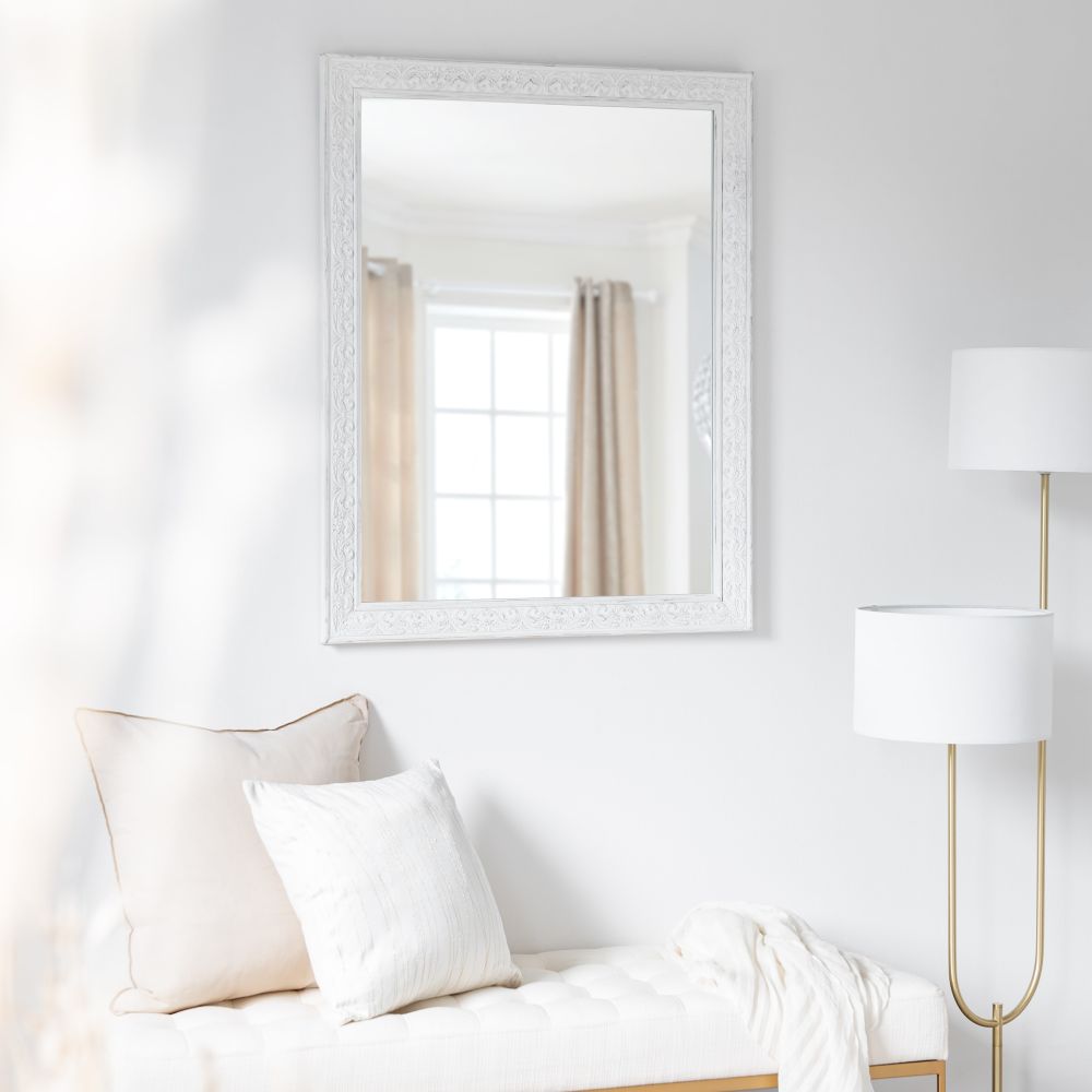Miroir en eucalyptus écru 70x90 (photo) Miroir en eucalyptus écru 70x90