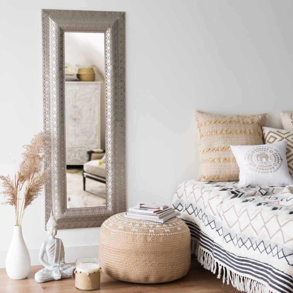 Miroir en mÃ©tal argentÃ© 50x130