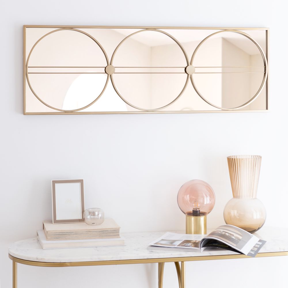 Miroir en métal doré 100x35 (photo) Miroir en métal doré 100x35