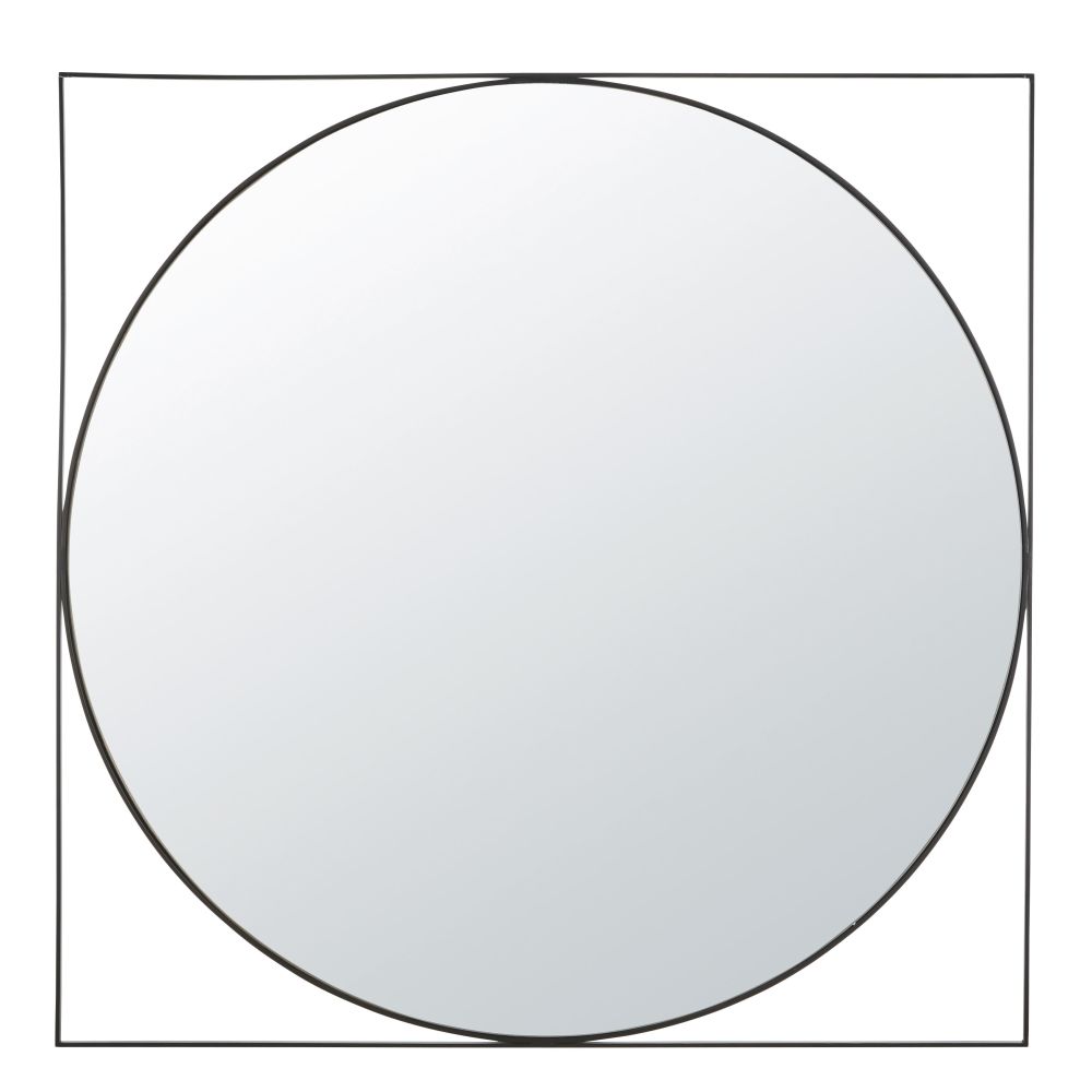 Miroir en métal noir 100x100 Miroir en métal noir 100x100