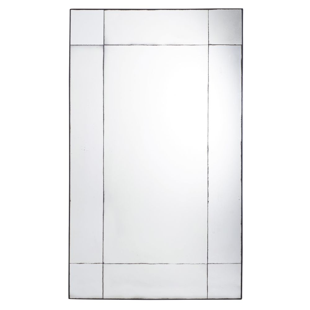Miroir en mÃ©tal noir effet vieilli 100x161