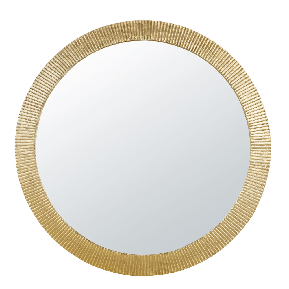 Miroir en métal strié doré D100 Miroir en métal strié doré D100