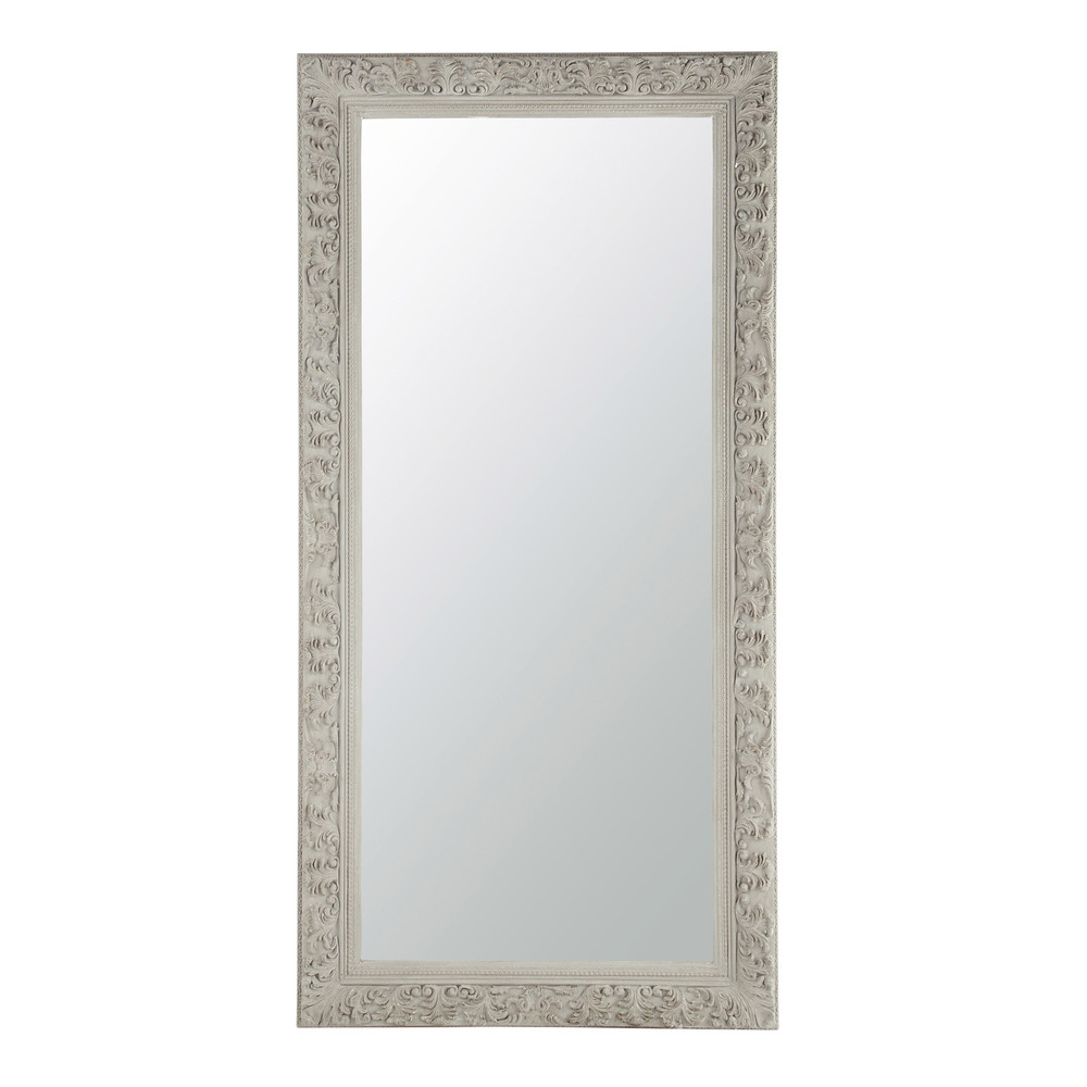 Miroir en paulownia beige grisé 90x180