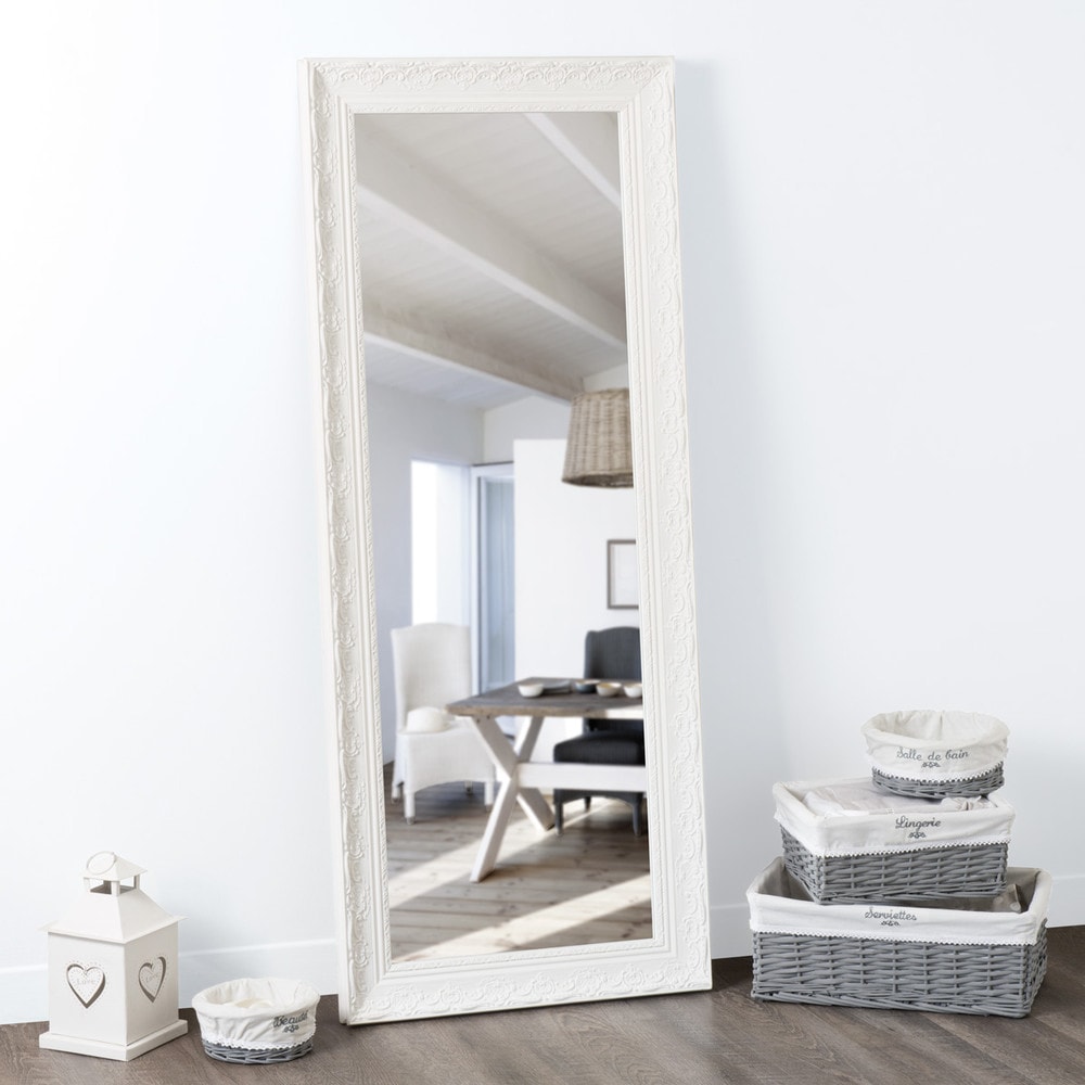 Miroir en paulownia blanc 145x59 Miroir en paulownia blanc 145x59