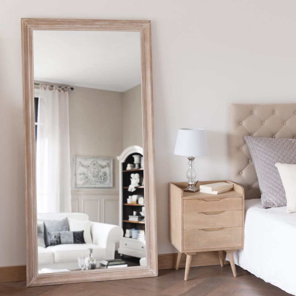 Miroir en paulownia blanchi 90x180 Miroir en paulownia blanchi 90x180