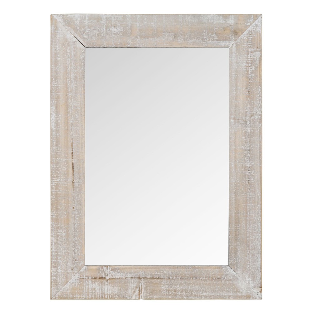 Miroir en sapin blanchi 55x75