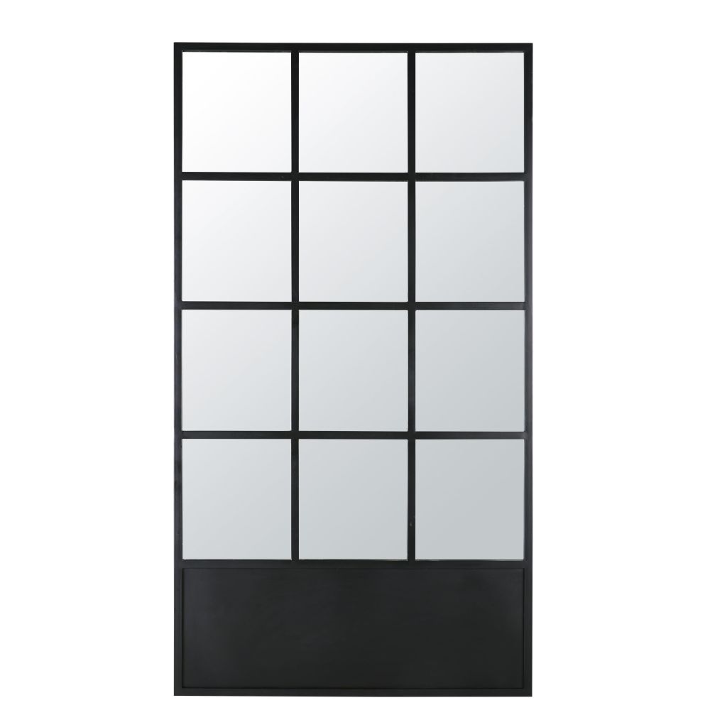 Miroir fenêtre en métal noir 110x200