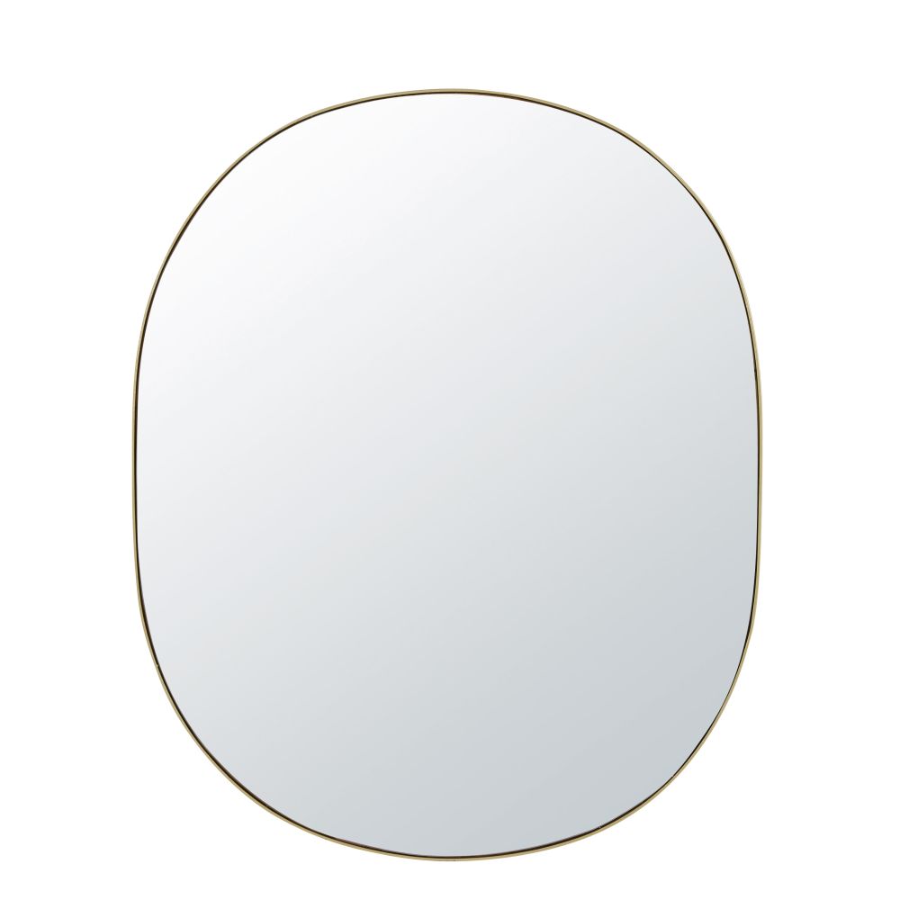 Miroir ovale en mÃ©tal dorÃ© 91x111