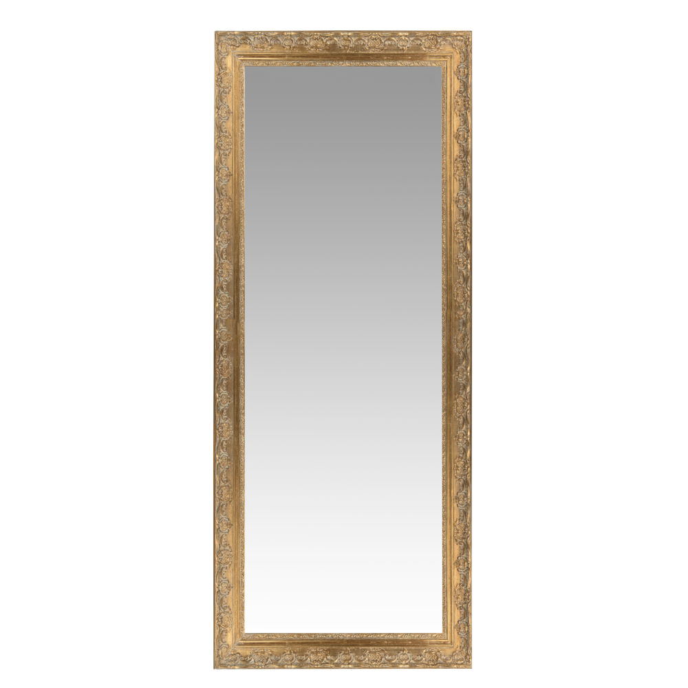 Miroir rectangulaire en bois de paulownia doré 59x145