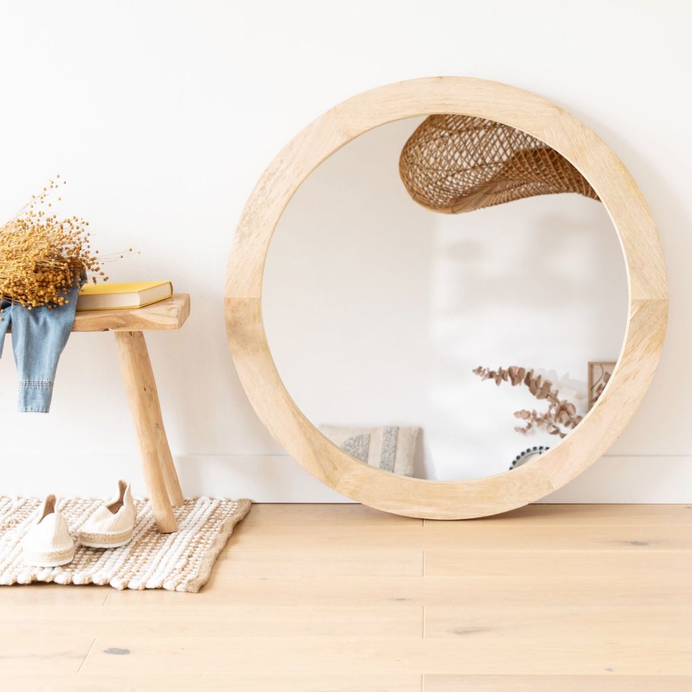 Miroir rond beige D90 Miroir rond beige D90