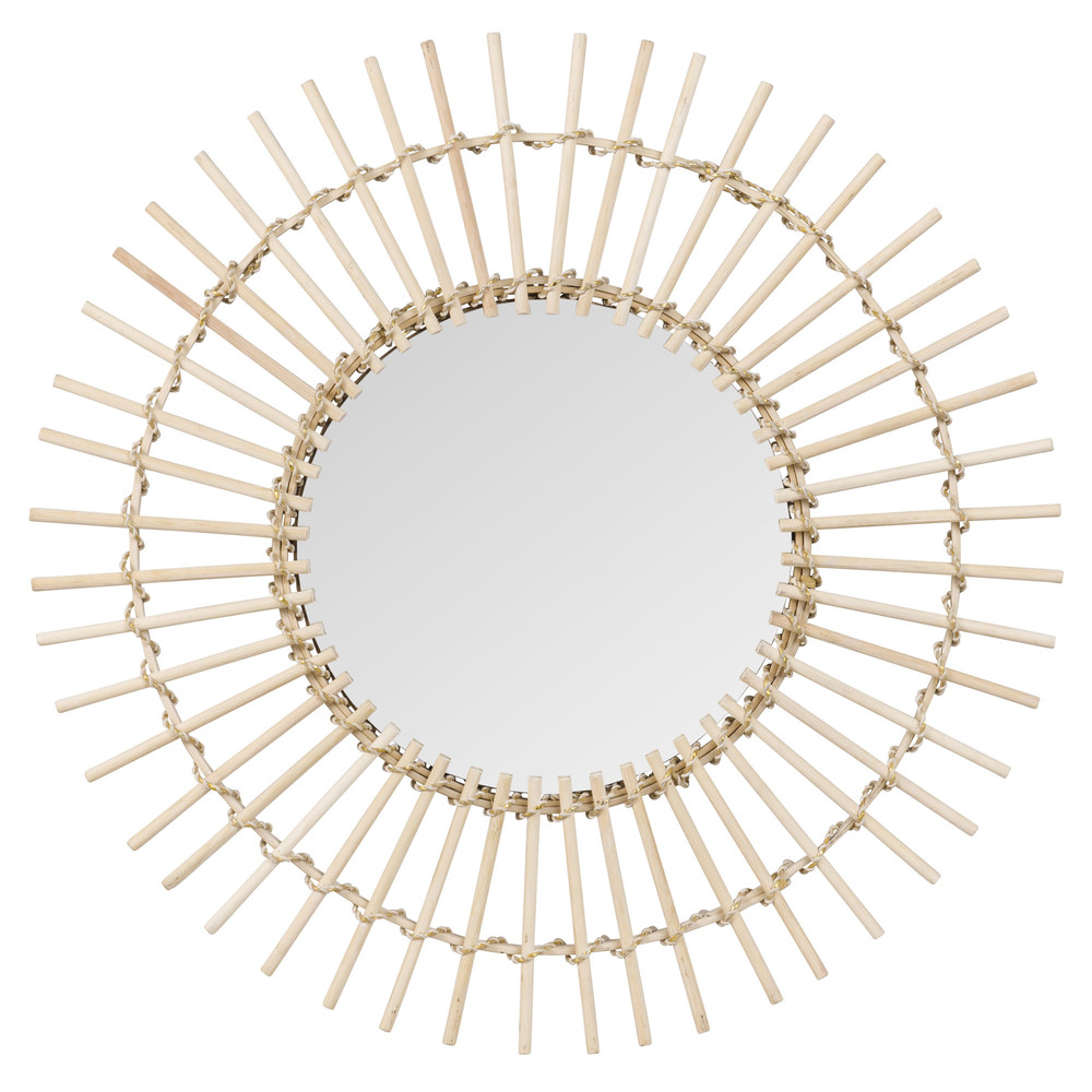 Miroir rond en bambou D55 Miroir rond en bambou D55