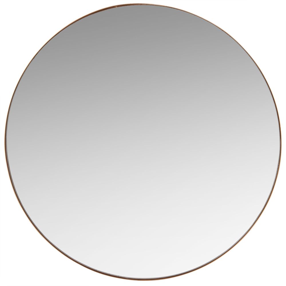 Miroir rond en métal doré mat D48