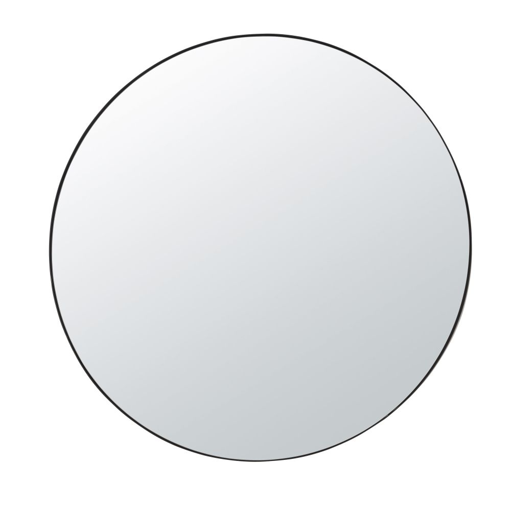 Miroir rond en métal noir D95