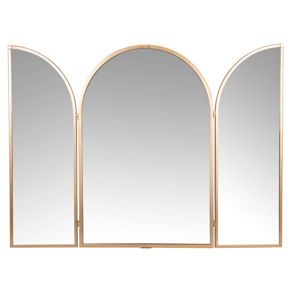 Miroir triptyque doré 50x75