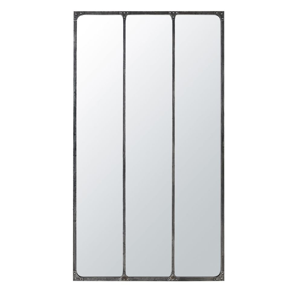 Miroir triptyque en métal noir effet vieilli 100x180 Miroir triptyque en métal noir effet vieilli 100x180