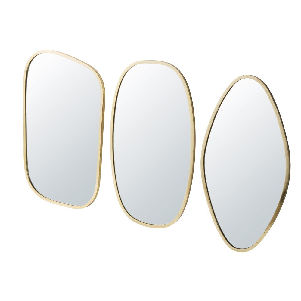 Miroirs en métal doré (x3) 37x59