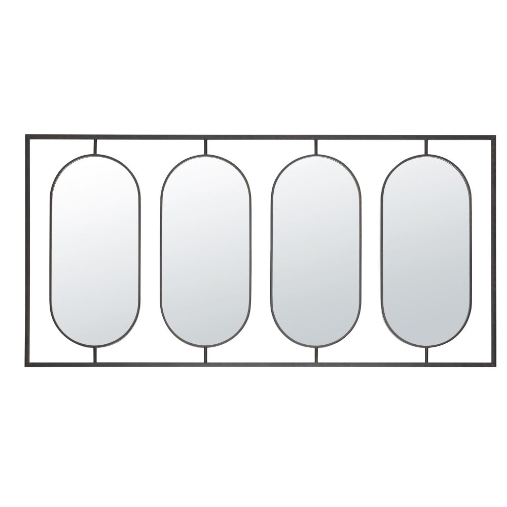 Miroirs ovales en métal noir 140x70