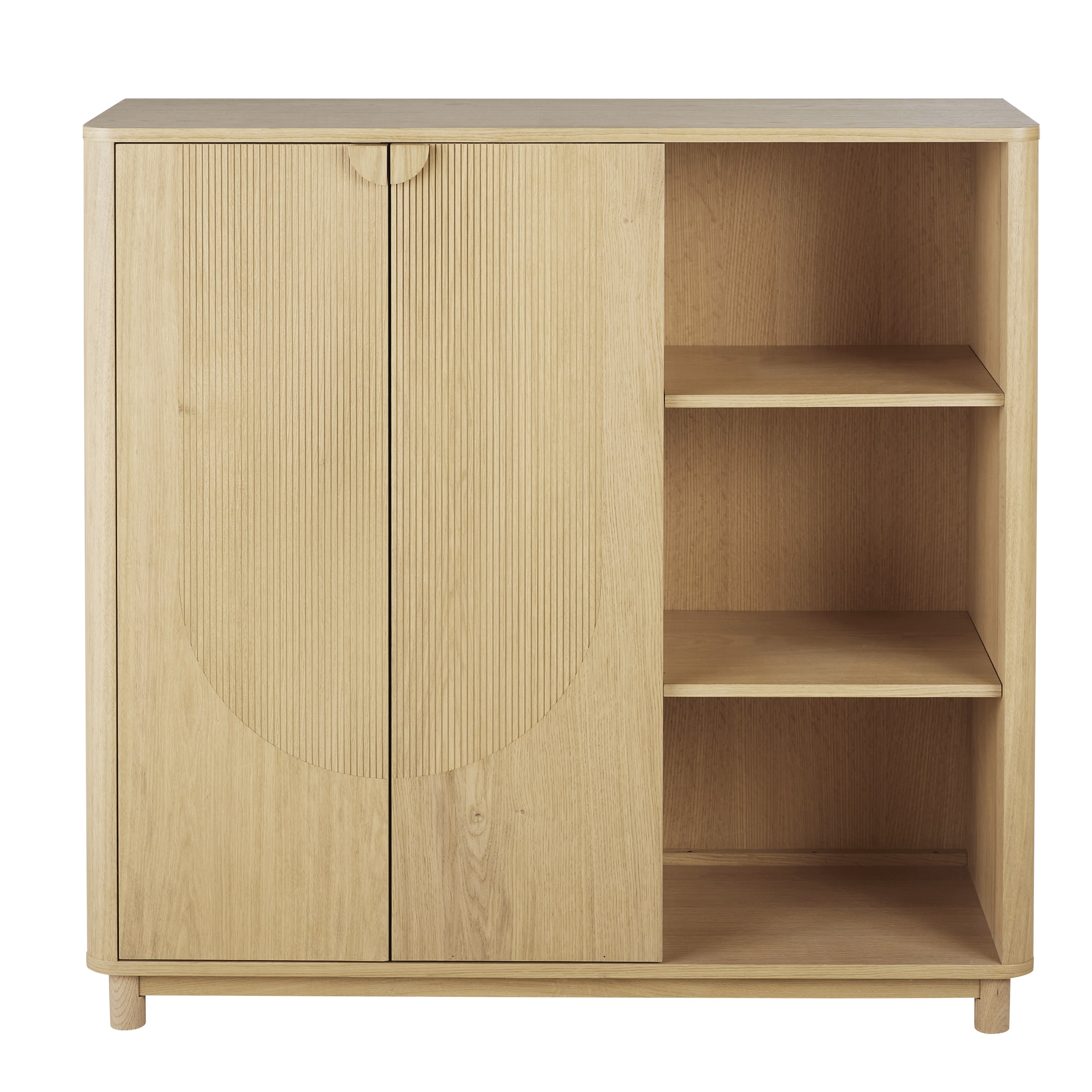 Mobile contenitore professionale con 2 ante e 3 nicchie - Modello Contemporaneo - Beige - Legno - Maisons du Monde