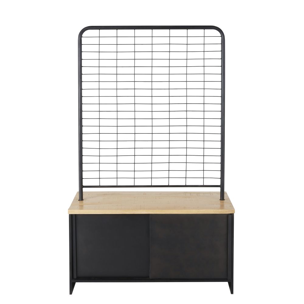 Mueble de almacenaje profesional con 4 puertas de metal negro y mango macizo EStilo industrial Maisons du Monde