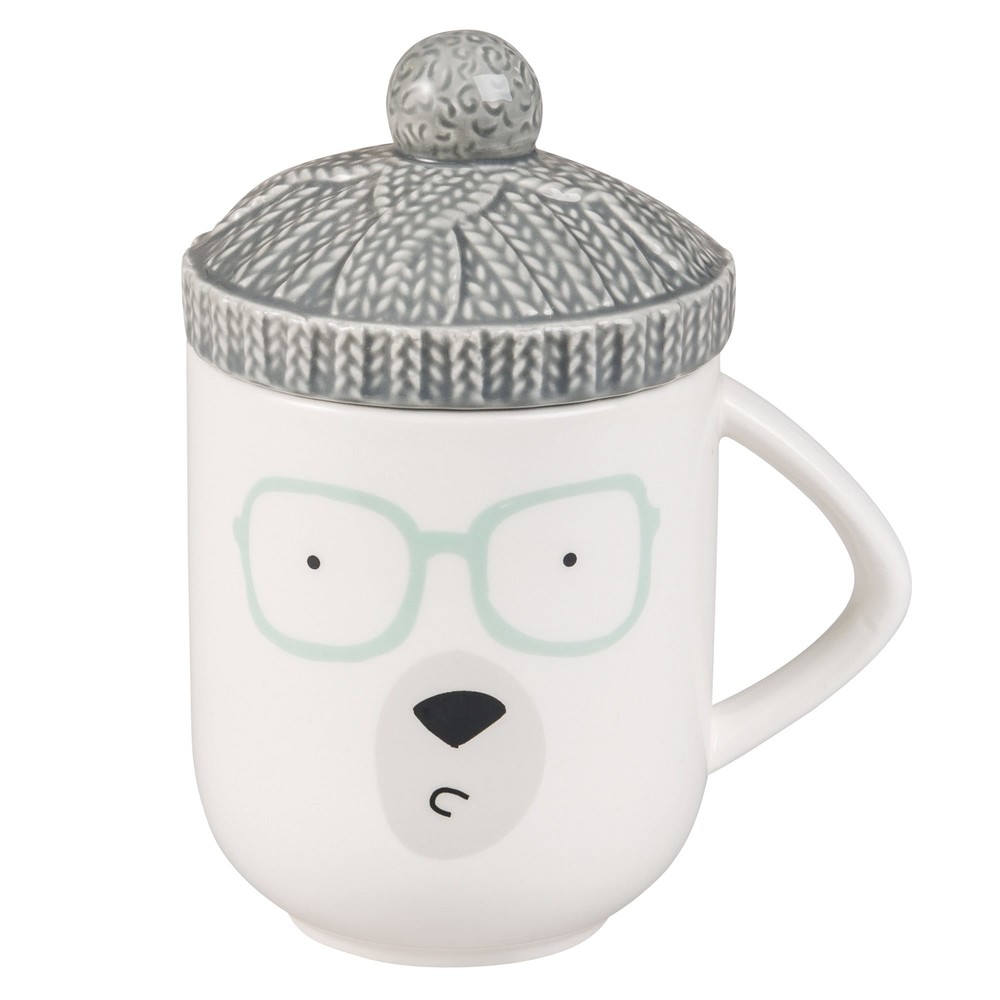 Mug chapeau ours en faïence blanche (photo) Mug chapeau ours en faïence blanche