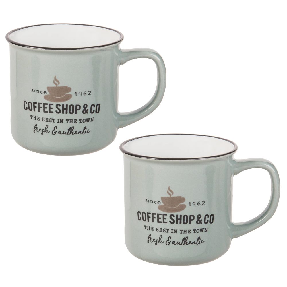 Mug en faïence bleue imprimée Mug en faïence bleue imprimée