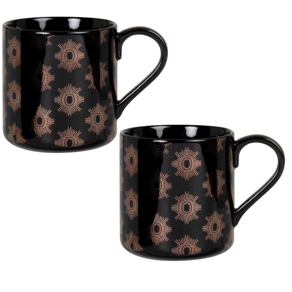 Mug en grès noir et doré Mug en grès noir et doré