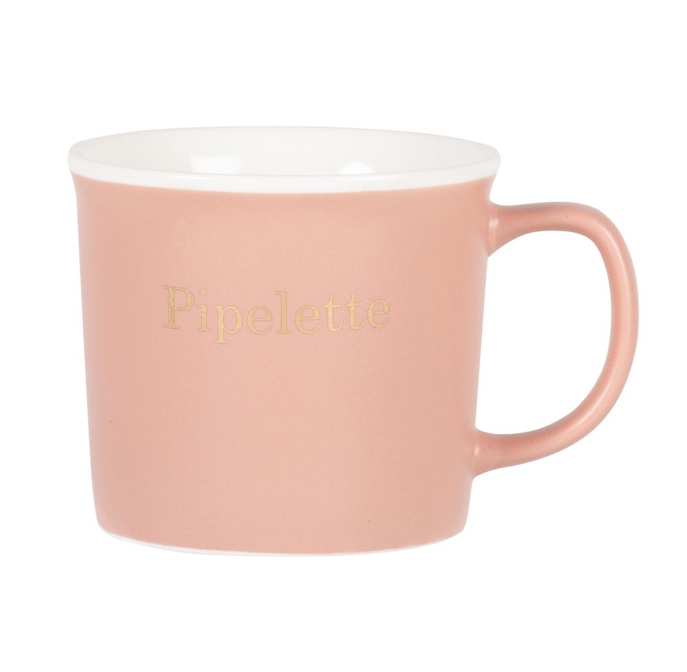 Mug en porcelaine rose avec inscription