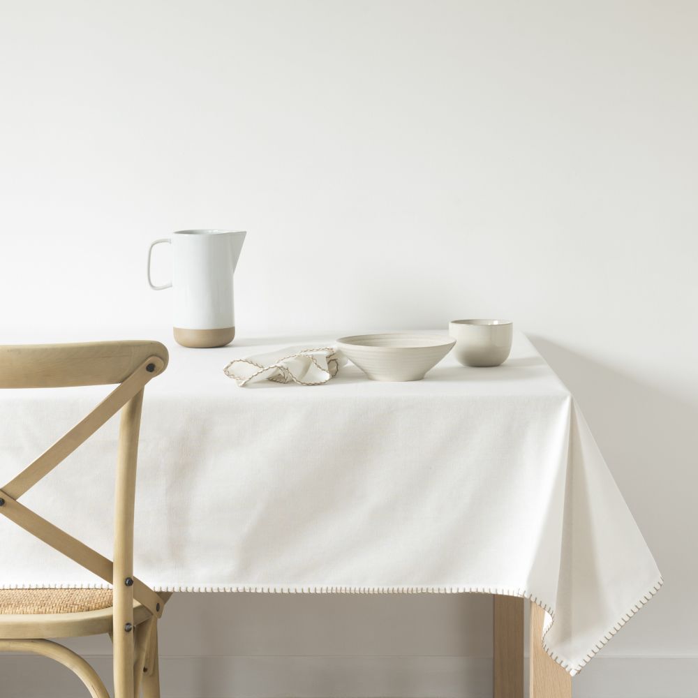 Nappe en coton bio blanc 140x250