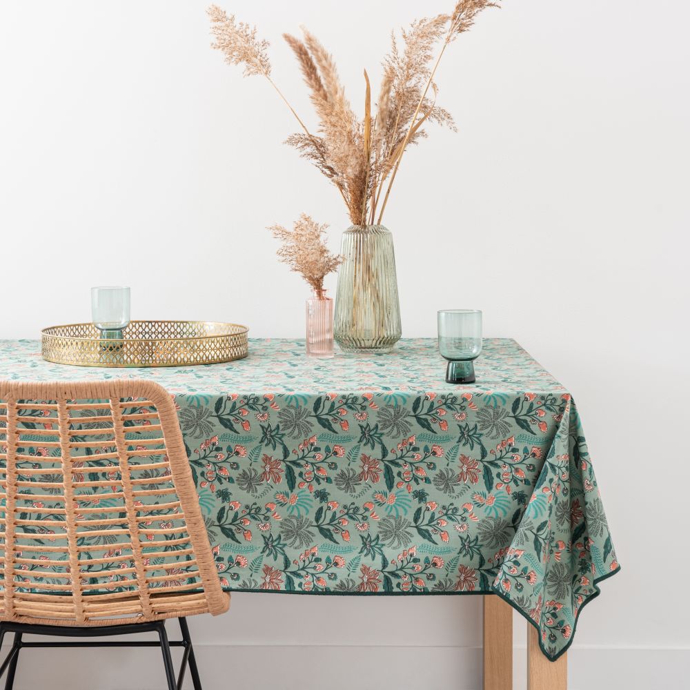 Nappe en coton bio imprimé floral 150x250