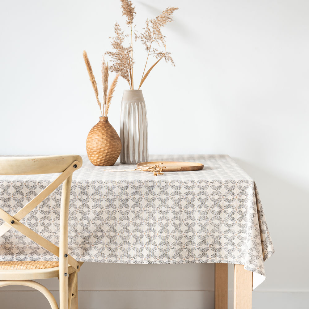 Nappe en coton bio motif géométrique 150x250