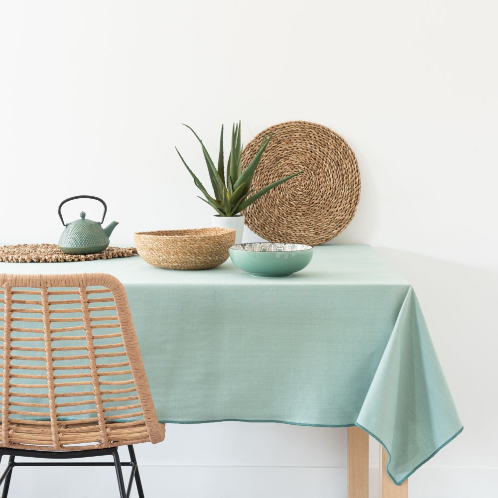 Nappe en coton bio vert 130x210