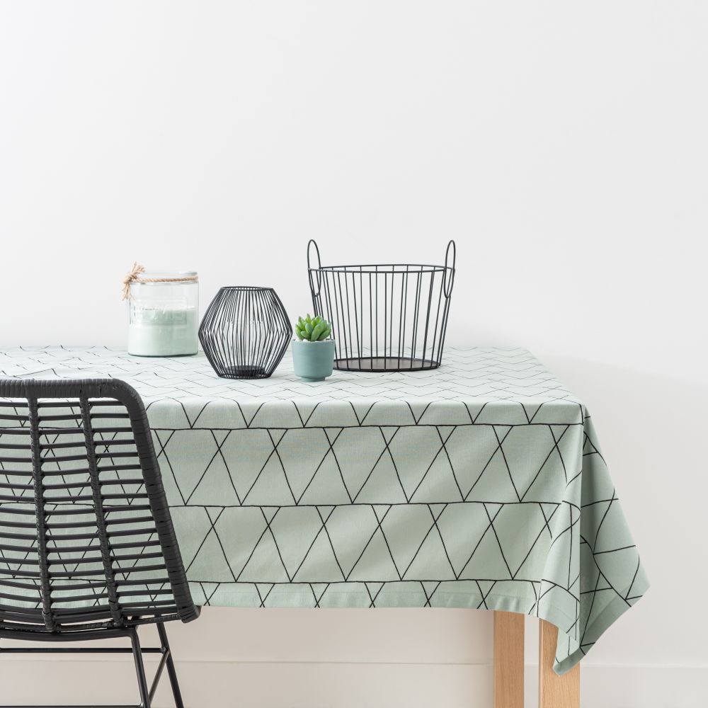 Nappe en coton motifs géométriques 130x210 (photo) Nappe en coton motifs géométriques 130x210