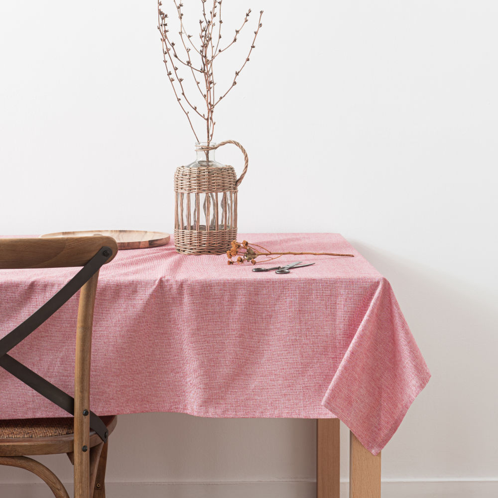 Nappe en coton rouge 150x250 (photo) Nappe en coton rouge 150x250