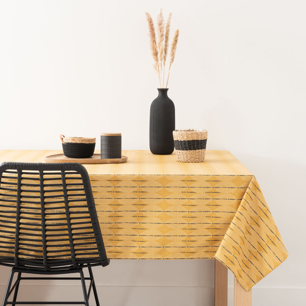 Nappe enduite en coton imprimé 150x250 (photo) Nappe enduite en coton imprimé 150x250