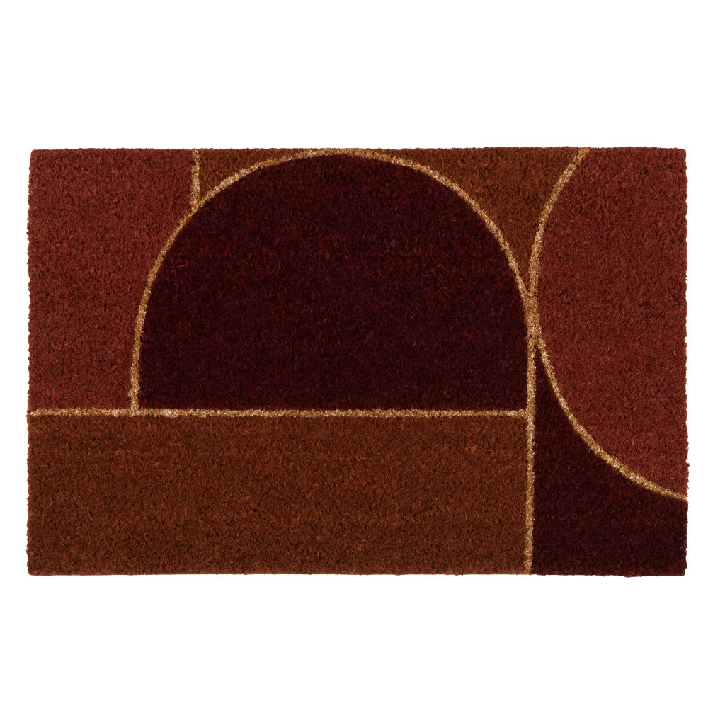 Paillasson rouge brique, marron et doré 40x60