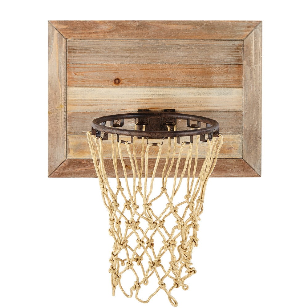 A wall-mounted basketball hoop 