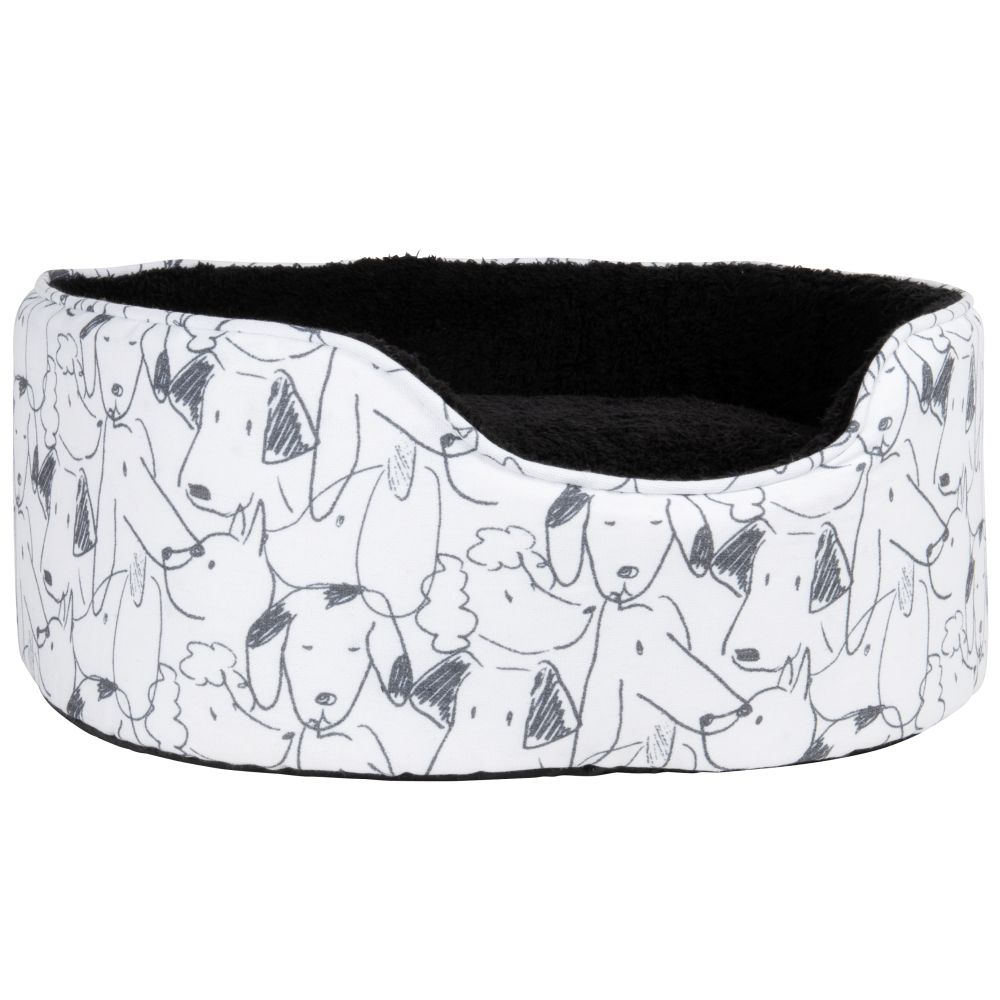 Panier pour chien imprimé noir et blanc Panier pour chien imprimé noir et blanc