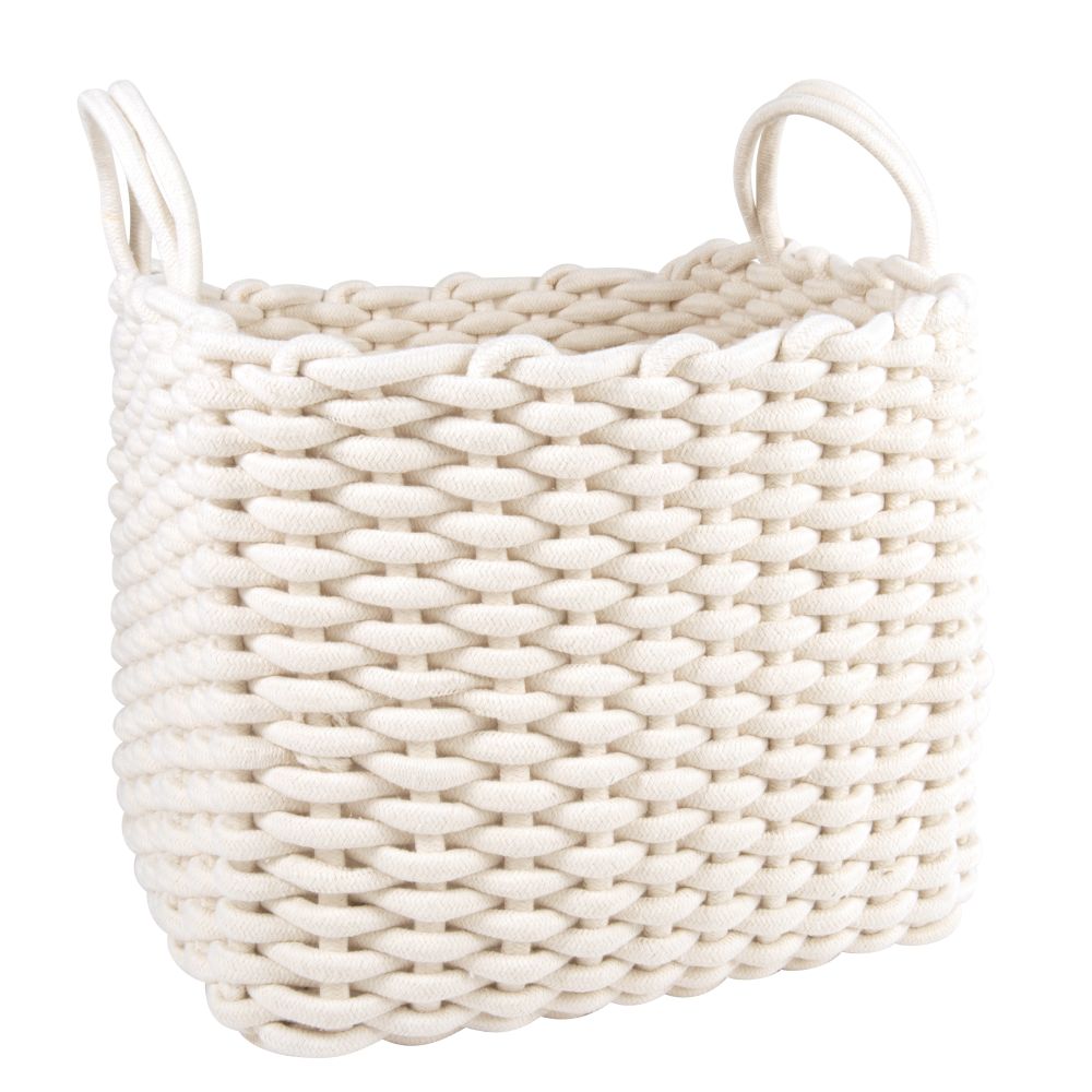 Panier rectangulaire en coton blanc (photo) Panier rectangulaire en coton blanc