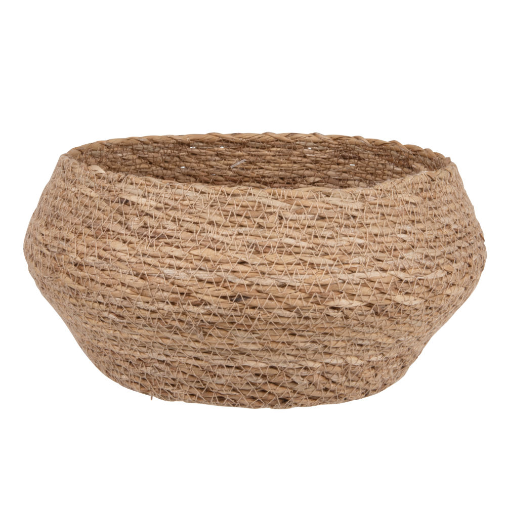 Panier rond en jonc de mer beige Panier rond en jonc de mer beige