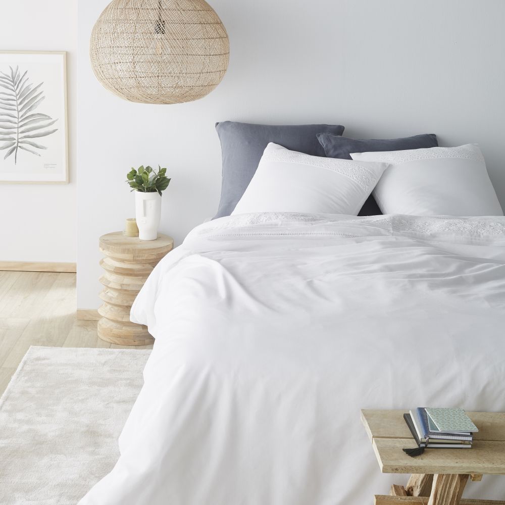Parure de lit en coton blanc 220x240, OEKO-TEX® Parure de lit en coton blanc 220x240, OEKO-TEX®