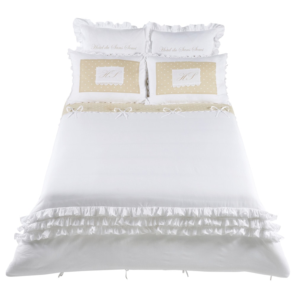 Parure de lit en coton blanche 220x240