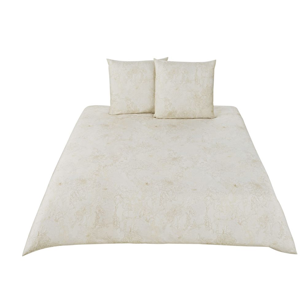 Parure de lit en satin de coton bio beige 240x260