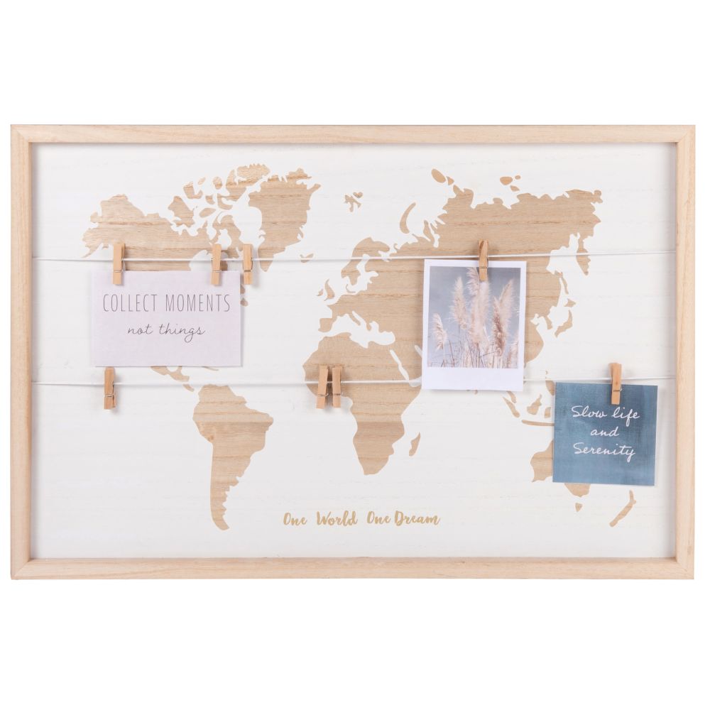 Pêle-mêle carte du monde 60x40 (photo) Pêle-mêle carte du monde 60x40