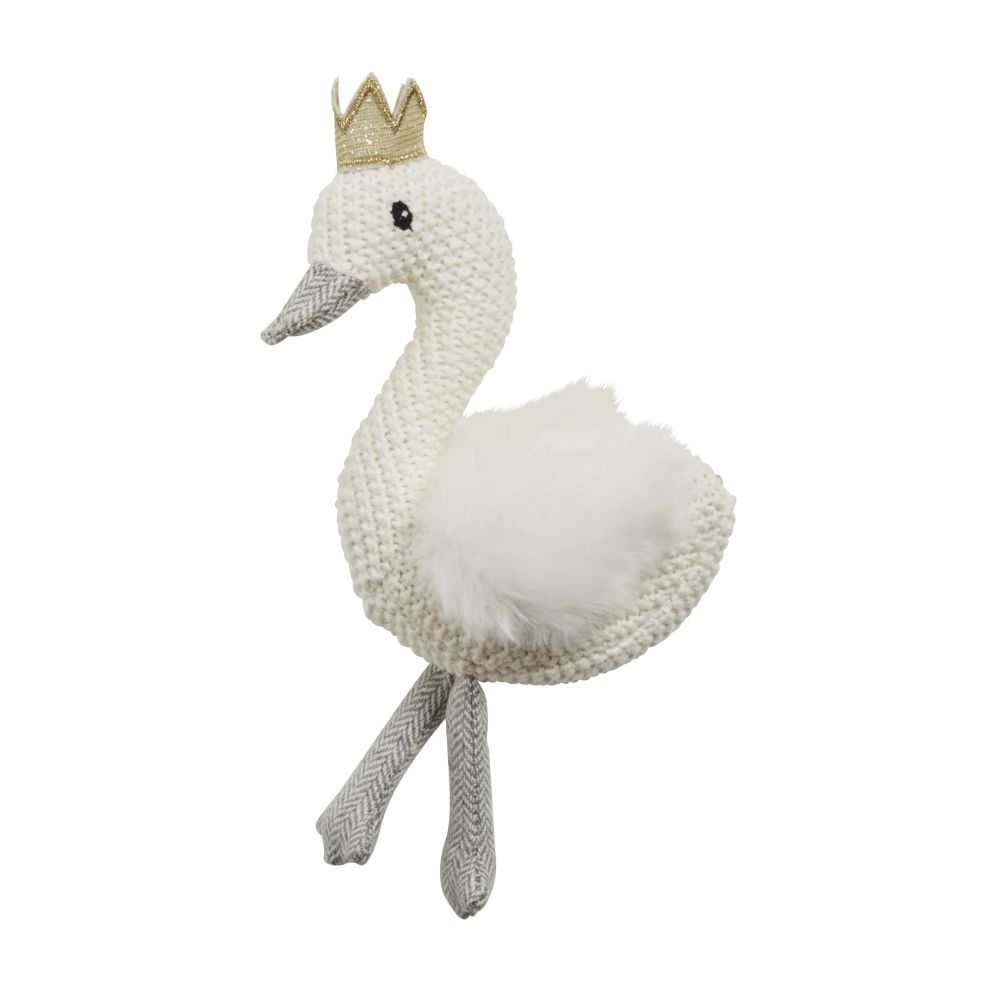 Peluche cygne blanche et dorée (photo) Peluche cygne blanche et dorée