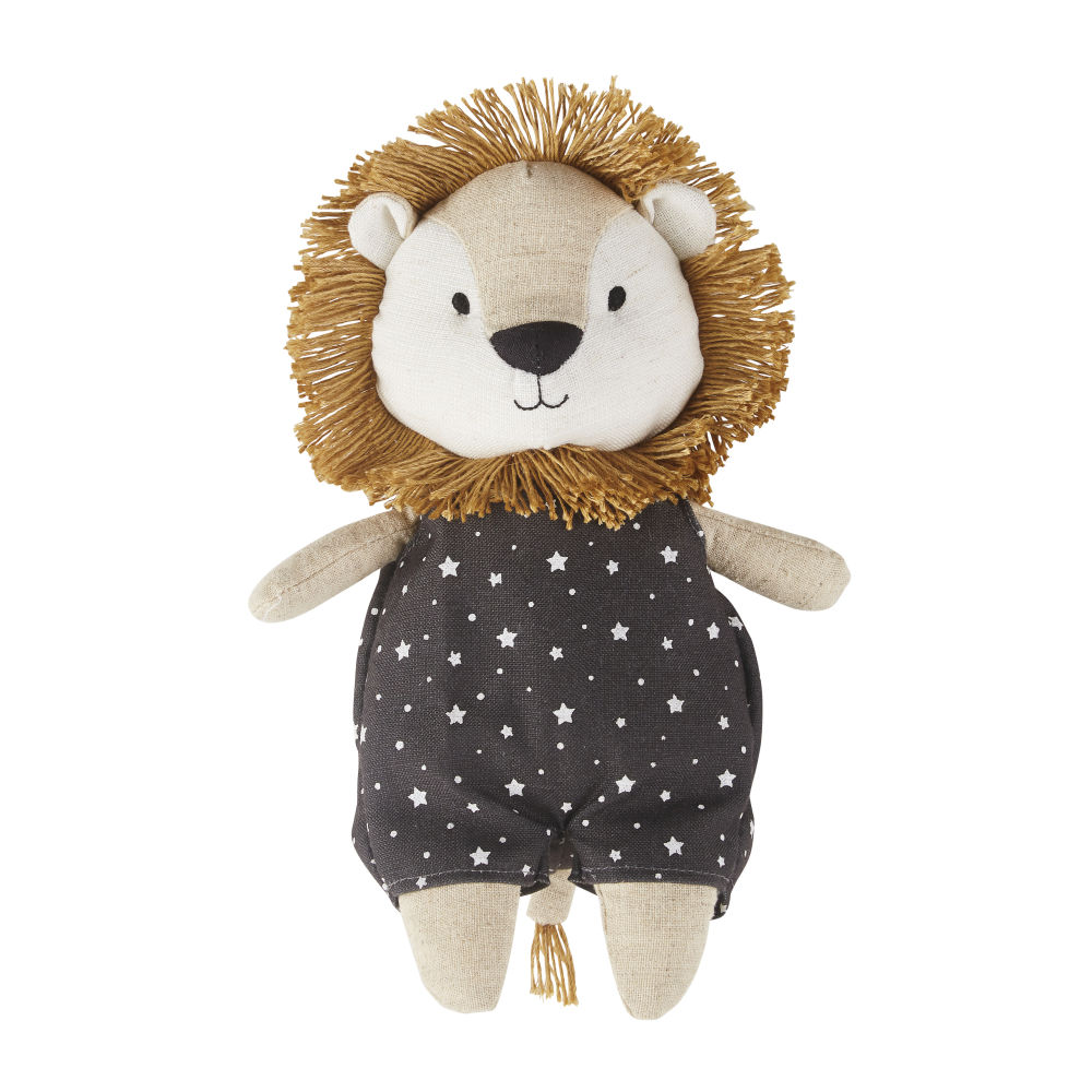 Peluche lion marron, noire et blanche Peluche lion marron, noire et blanche