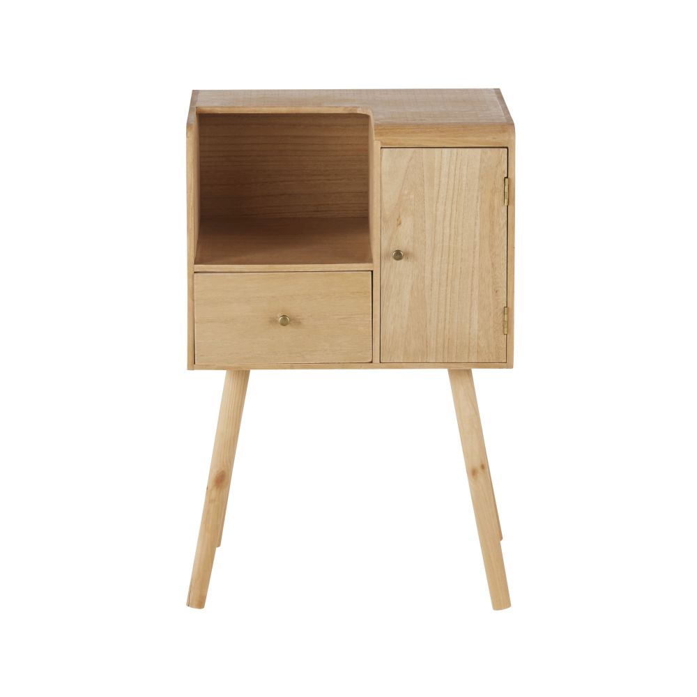 Petit meuble de rangement 1 porte 1 tiroir en bois de pin Petit meuble de rangement 1 porte 1 tiroir en bois de pin